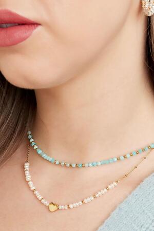Collier perles colorées Argenté agate h5 Image3